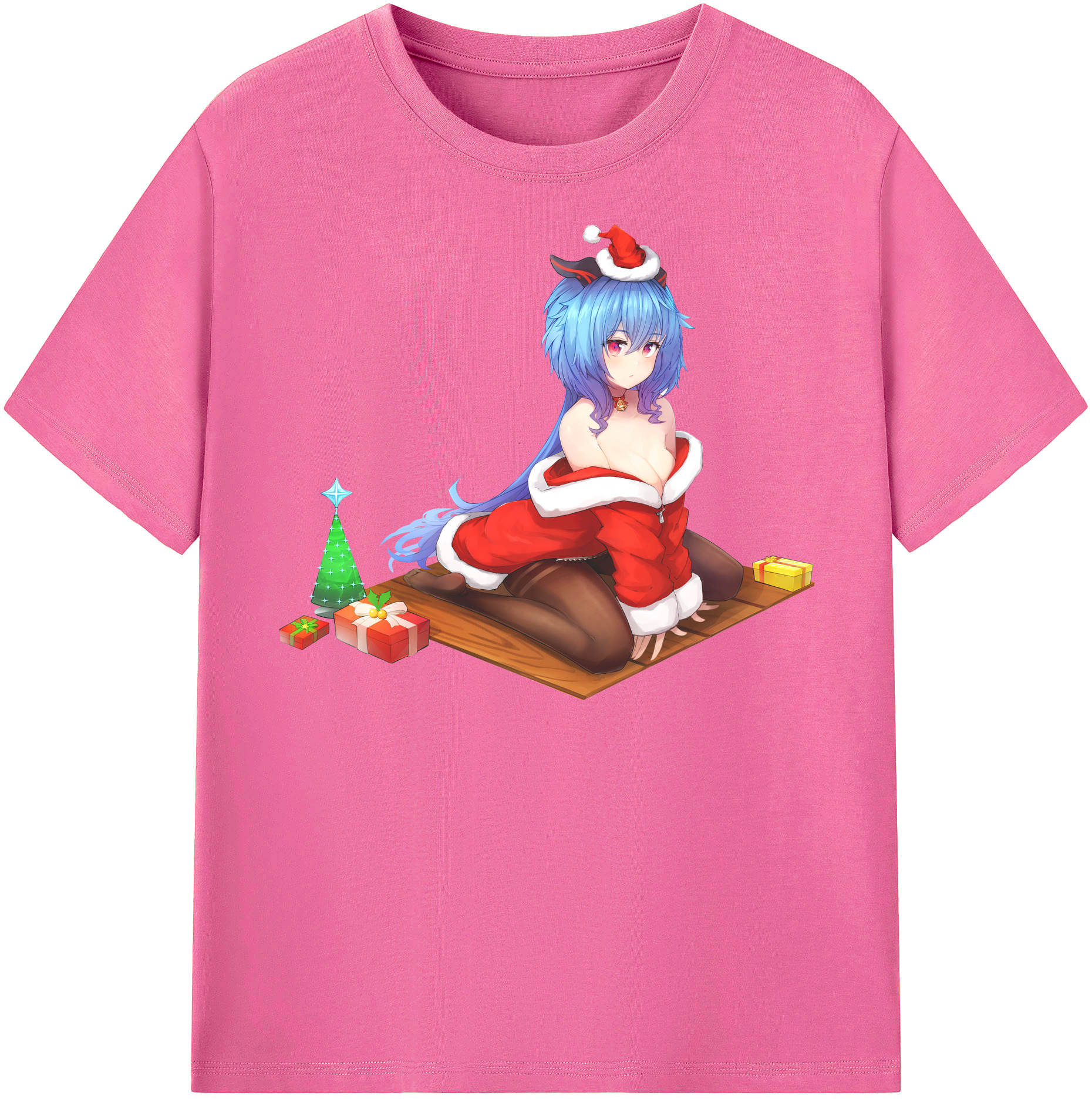 げんし神 甘雨 かんう genshin Ganyu レディースカジュアルプリントTシャツ（綿100％）